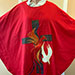 Red Chasuble. Silk; Phoenix/Dove metallic and other materials applique. $400
