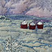 Red Granaries in the Frost, 4 1/2 x 5 3/4 inches. $165