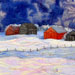 Frosty Yard at Sunset. SOLD