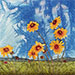 Susans and Sky: 8 x 10 framed to 10 x 12 inches. $200.